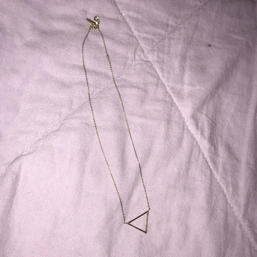 Gold triangle necklace